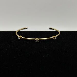Vintage Avon 1979 Gold Tone Rhinestone Trio Cuff Bracelet